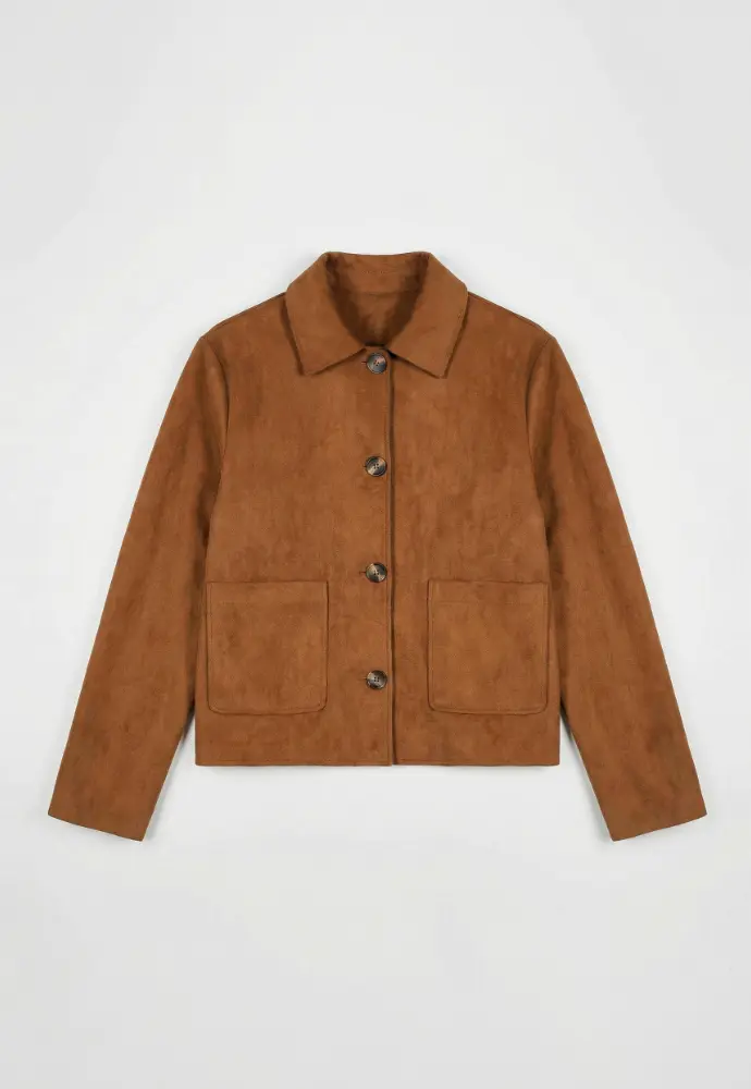 Veste boutonnée en suédine - Blancheporte.fr