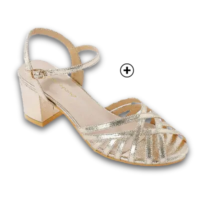Feestelijke sandalen met hak voor dames in goudkleur, goedkoop | Blancheporte