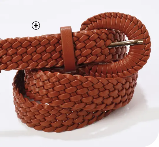 Gevlochten riem met goudkleurige gesp, ideaal om een chique outfit met een trui structuur te geven | Blancheporte