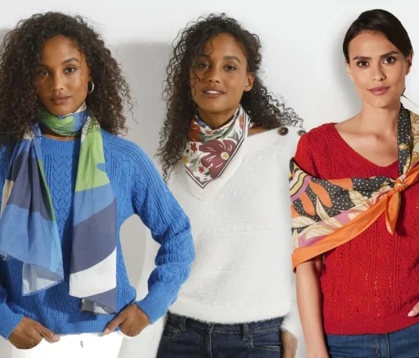 Collectie bedrukte 'made in France' sjaaltjes, goedkoop | Blancheporte Collectie bedrukte 'made in France' sjaaltjes, goedkoop | Blancheporte