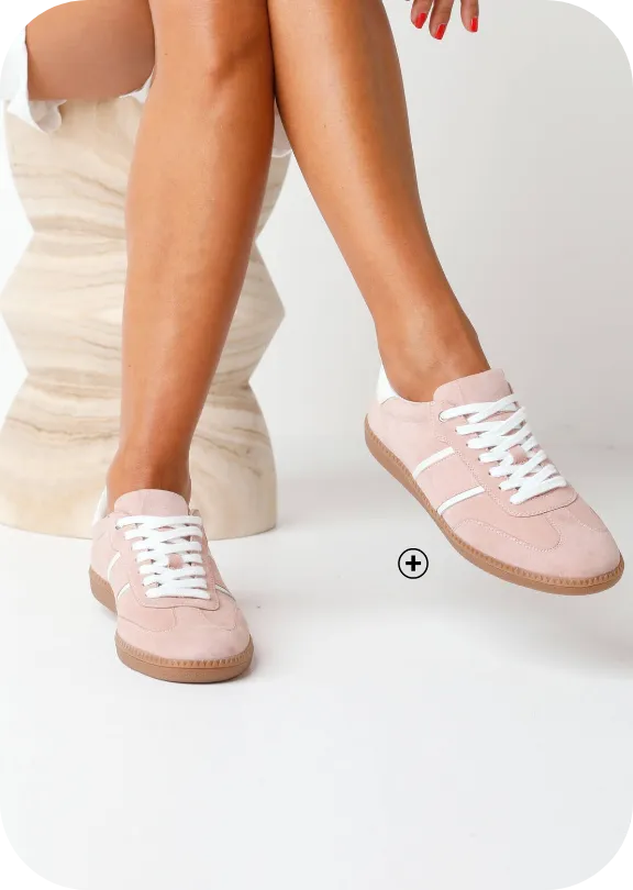 Lichtroze sneakers in splitleer zarchtroze - Blog Blancheporte
