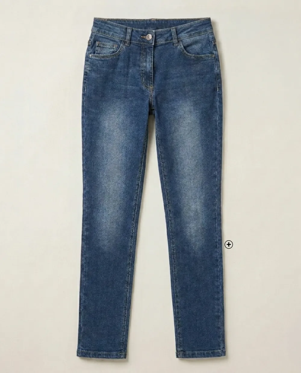 Rechte damesjeans speciaal voor kleine maten, katoen met elastaan, losse ceintuur, kleur blue stone - Blog Blancheporte