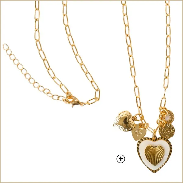 Accessoires bij een outfit: goudkleurig halssnoer voor dames met hart in één maat, goedkoop | Blancheporte