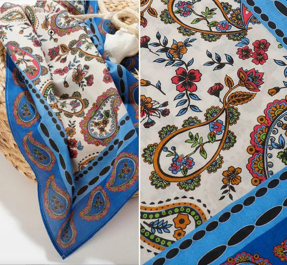 Made in France' sjaaltje voor dames met kasjmierprint van 100x100cm, goedkoop | Blancheporte