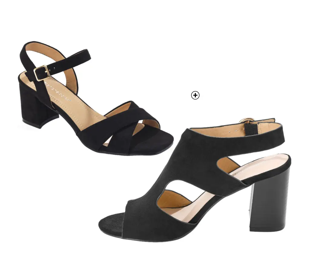 Sandalen voor dames met hoge hak en gekruiste riempjes in zwart, goedkoop | Blancheporte