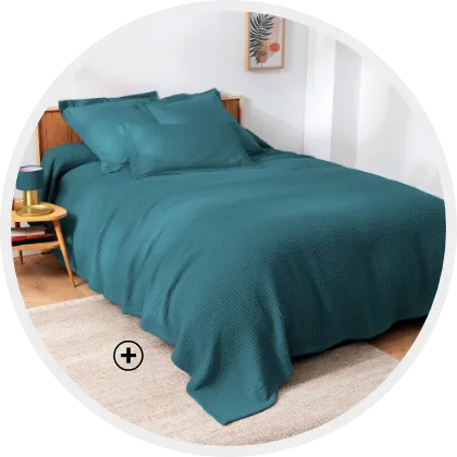 Couverture en coton nid d’abeille 350 g/m², respirante et confortable, adaptée aux températures modérées | Blancheporte