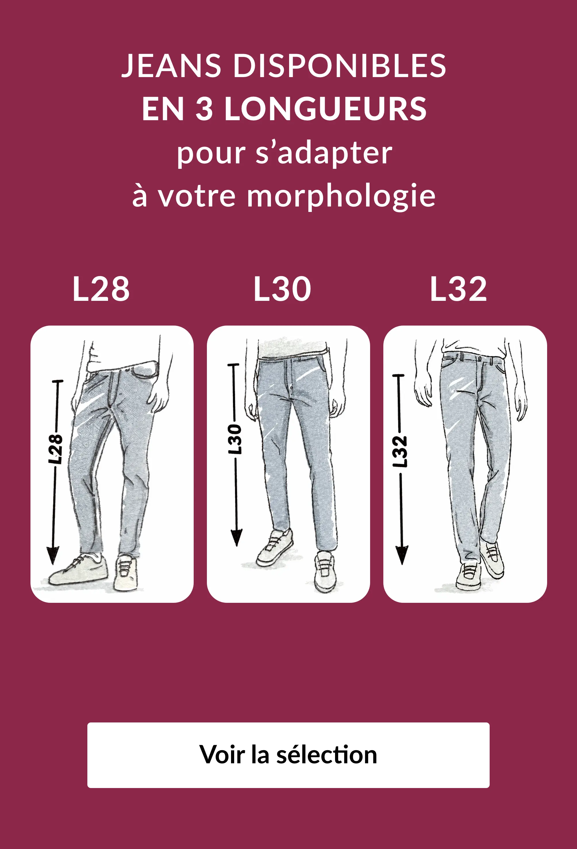 Découvrez nos différentes longueurs de jeans sur Blancheporte.be