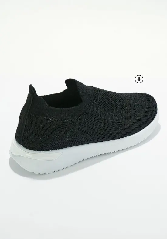 Zwarte sneakers voor dames in lichte meshstof, goedkoop | Blancheporte