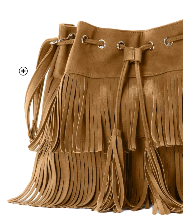 Sac seau à franges, parfait pour un look bohème tendance avec un pantalon en velours | Blancheporte