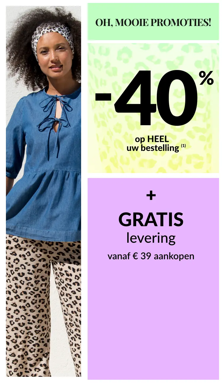 Profiteer van 40% korting op je hele bestelling vanaf 2 artikelen met de code 400004