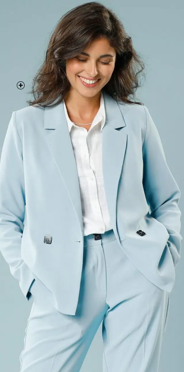 Veste blazer femme spéciale petite taille bleu ciel pas cher | Blancheporte