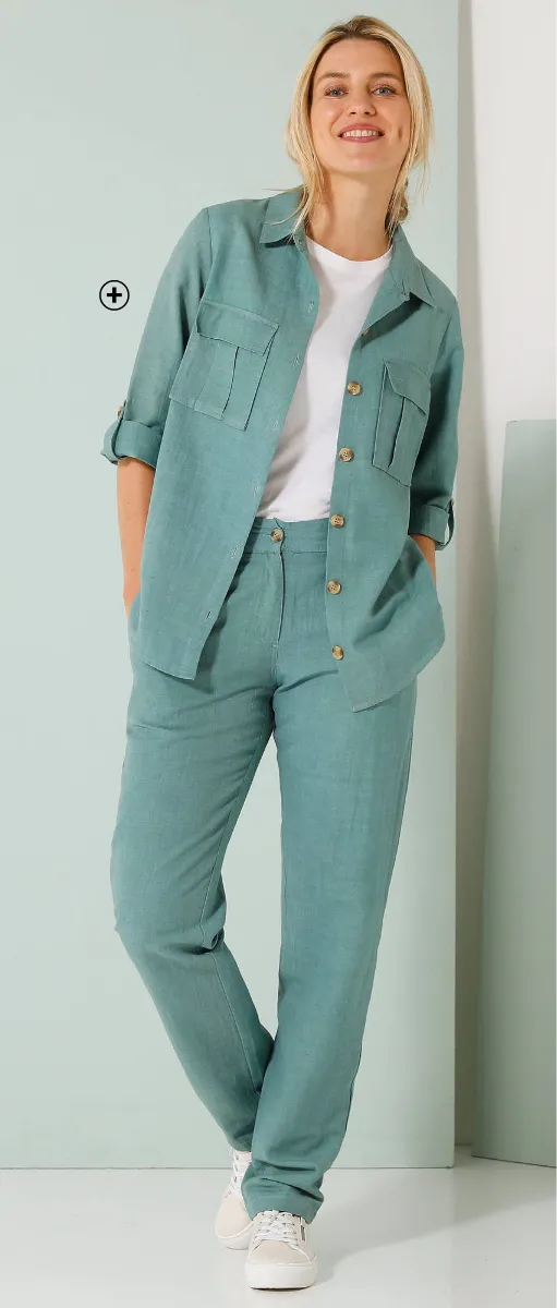 Blouse van linnen en katoen met oprolbare mouwen – natuurlijke en elegante oversized stijl | Blog Blancheporte