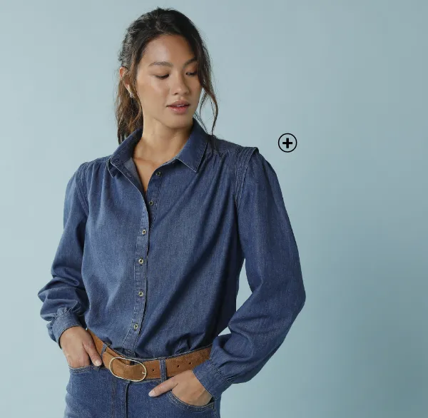 Chemisier en denim – idée tenue pour femme petite | Blancheporte
