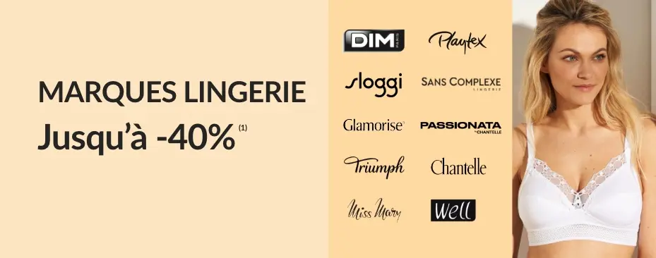 Happy Shopping : jusqu'à -40%(1) sur vos marques lingerie préférées chez Blancheporte