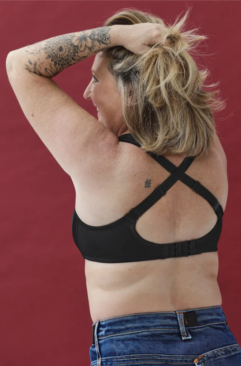 Soutien-gorge post-opératoire noir, forme emboîtante, en dentelle et microfibre - sans armatures - Blog Blancheporte