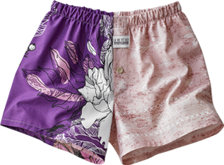 Roze en paarse upcycling boxershort heren-dames Roze en paarse upcycling boxershort heren-dames