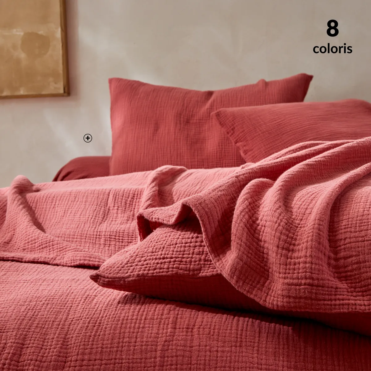 Linge de lit uni en triple gaze de coton beige naturel, rendu authentique et élégant – blog blancheporte