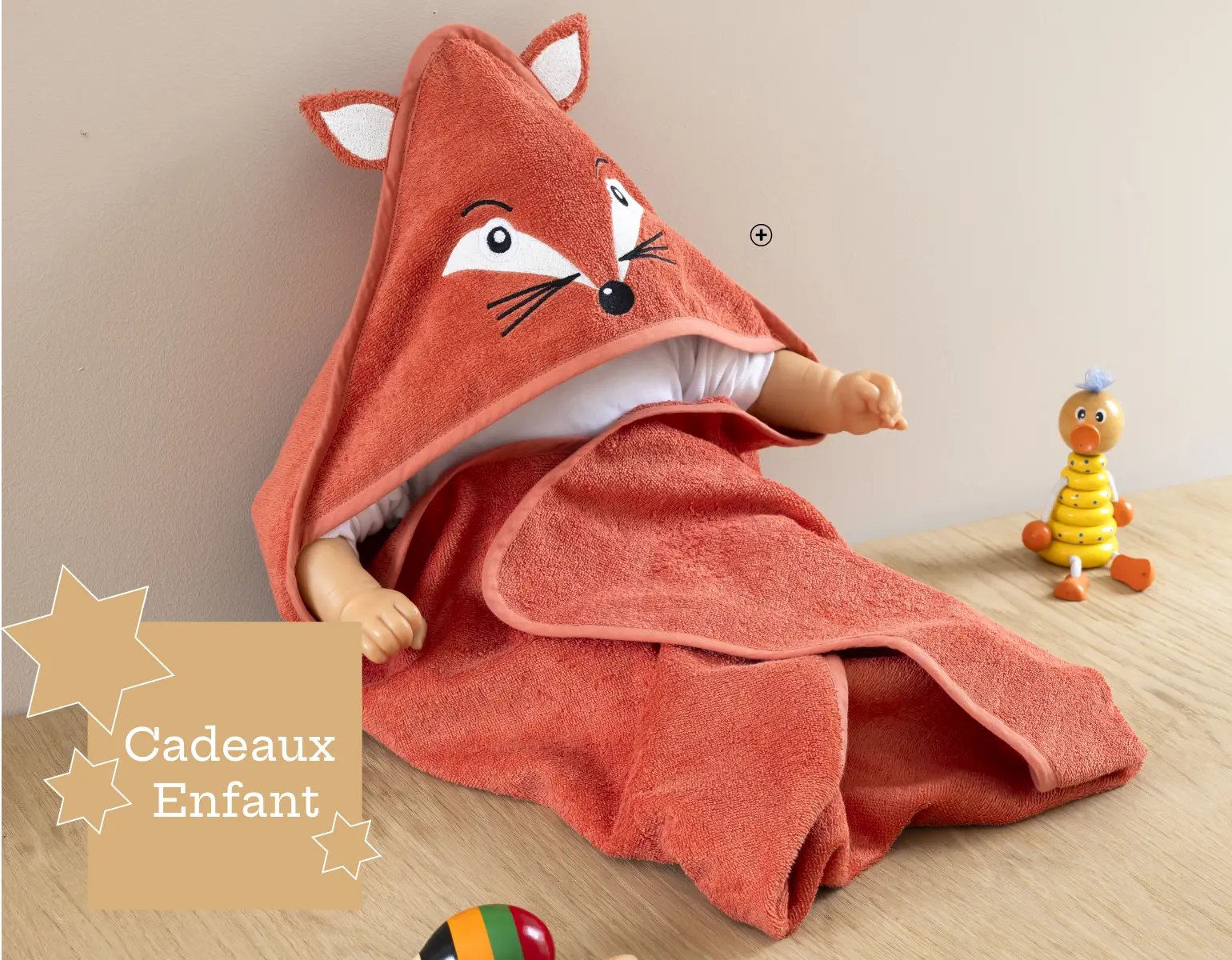 Serviette éponge enfant, broderie ourson en coton | Blancheporte