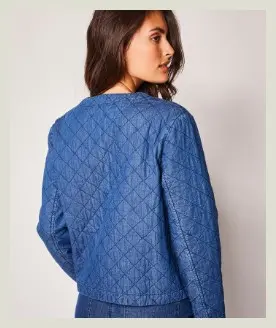 Veste en jean de mi saison femme matelassée bleu pas cher | Blancheporte