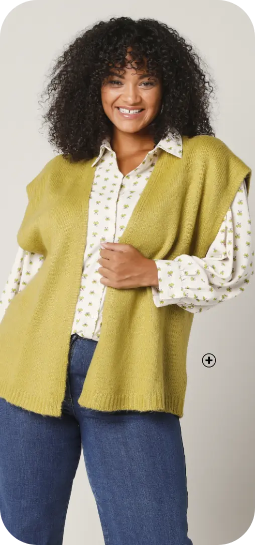 Gilet sans manches, un incontournable à superposer avec une robe pour femme ronde pour plus de style | Blancheporte