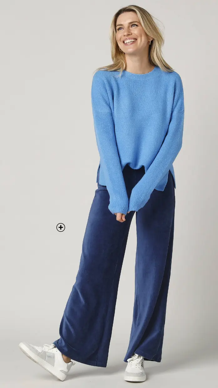 Pantalon large en velours hyper confortable, parfait pour le télétravail | Blancheporte