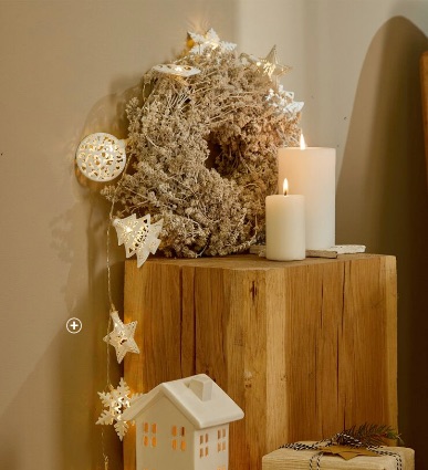 Guirlande lumineuse motifs Noël Guirlande lumineuse led métal motifs étoiles, boules de noël, coeurs, flocons, sapins décoration Noël pas cher - Blancheporte
