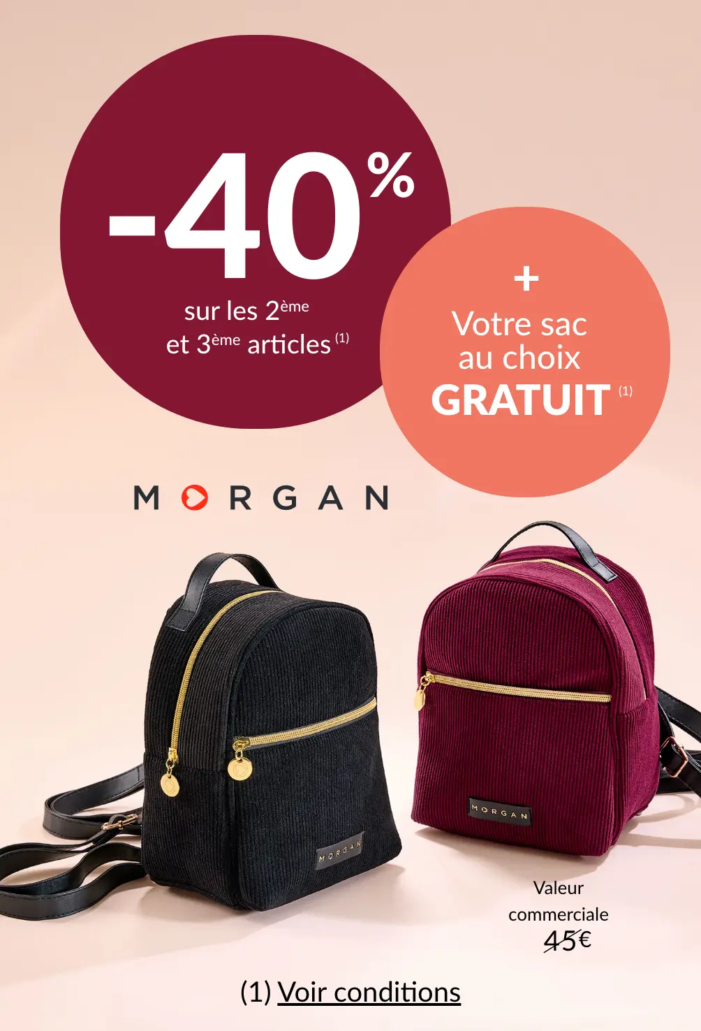 Profitez de -40% sur votre 2ème et 3ème article et d'une montre gratuite pour toute commande avec le code 200001