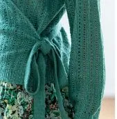 Vest voor dames in wikkelstijl van groen ajourtricot met mohairtouch, goedkoop | Blancheporte