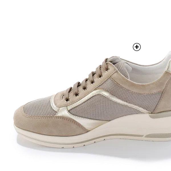 Leren sneakers met sleehak, LWG-gecertificeerd, moderne look met een jurk | Blancheporte