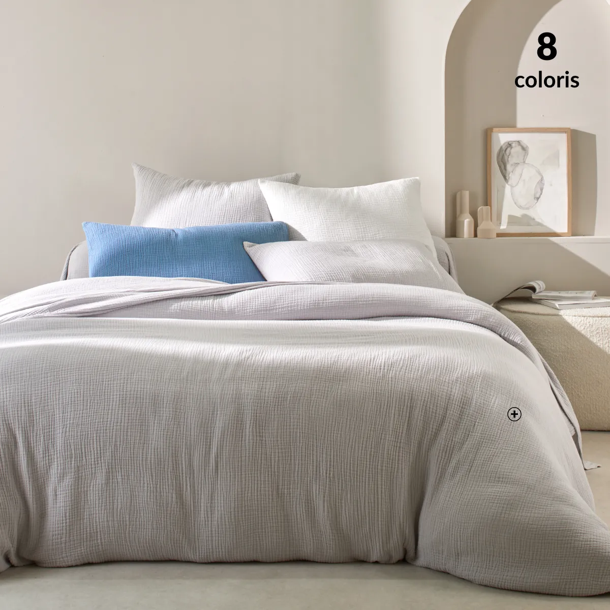 Linge de lit uni en triple gaze de coton terracotta, matière douce et chaleureuse pour chambre cosy – blog blancheporte