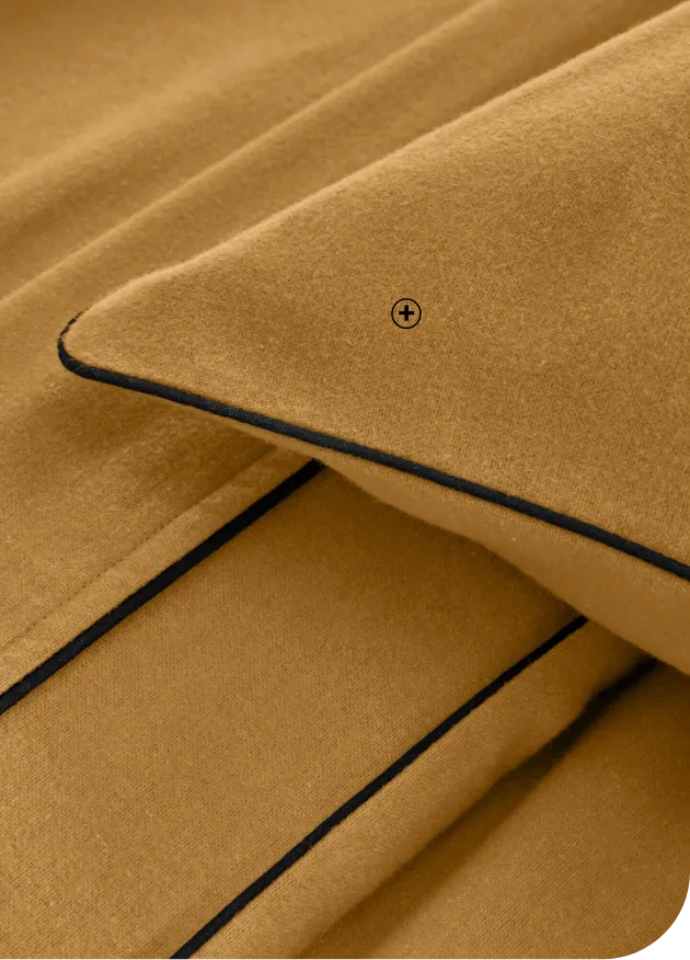 Dekbedovertrek in flanel taupe met paspel – warm en elegant dekbedovertrek materiaal | Blancheporte
