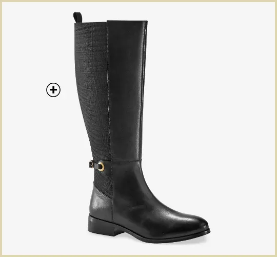 Bottes cavalières en cuir spécialement conçues pour mollets larges, style classique, marque Blancheporte