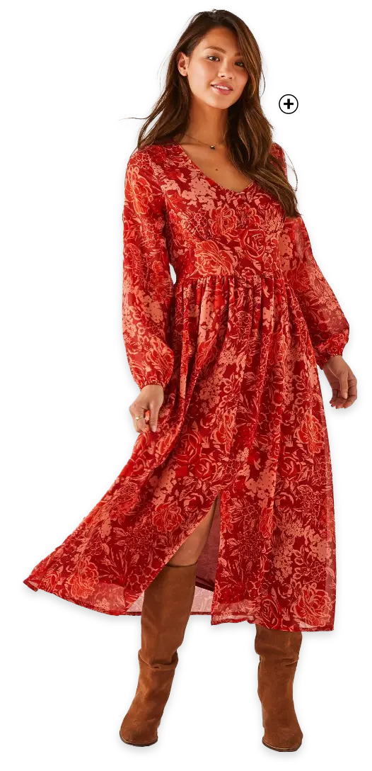 Goedkope rode uitlopende jurk | Blancheporte