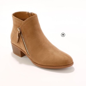 Low boots voor dames met rits, sierstiksels en suèdineaspect, goedkoop | Blancheporte