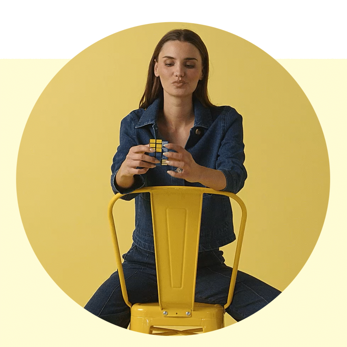 Jeansjasje met knopen, workerstijl