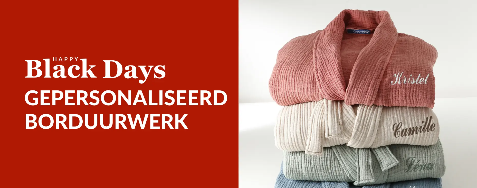 Happy Black Days: profiteer van al onze personaliseerbare borduursels op huishoudtextiel
