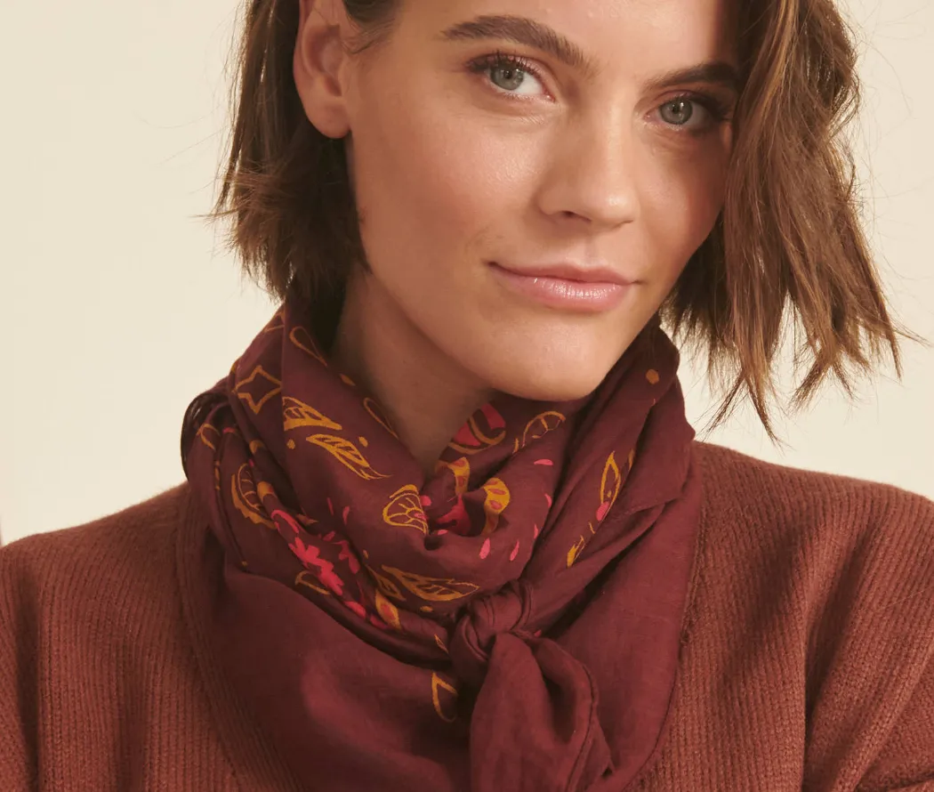 Sjaal met bandanaprint in lichte katoenen voile, multicolour, chic accessoire – Blancheporte-blog
