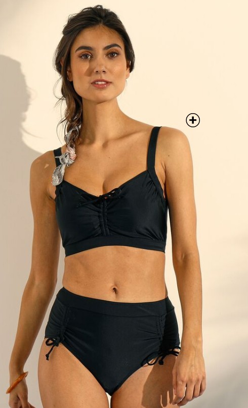  Postoperatieve bikinibeha in topjesmodel Solaro® in effen zwart, goedkoop | Blancheporte