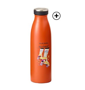 Gourde orange pratique isotherme inox contenance 500ml pas cher | Blancheporte x Lulu la Nantaise