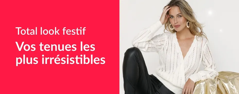 Craquez pour une sélection de tenues de fêtes pour femme : robes longues, blouses brodées, hauts scintillants...