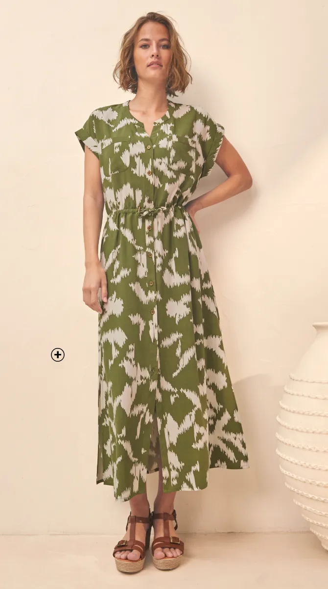 Robe saharienne à imprimés kaki - Blog Blancheporte