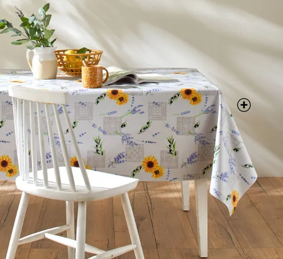 Nappe toile cirée imprimé lavande, incontournable des tendances maison printemps été 2025 | Blancheporte