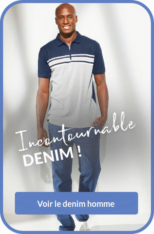 Découvrez nos vêtements homme en denim pas cher : jean, short, chemise...
