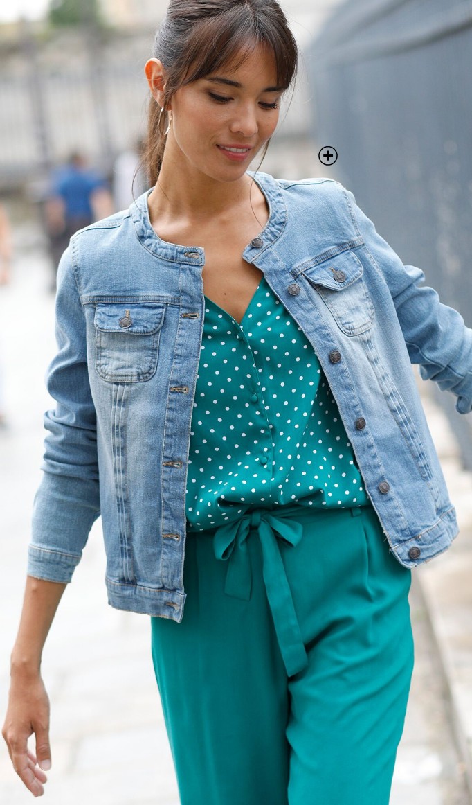 Jeansjasje voor dames in verwassen blauw, goedkoop | Blancheporte