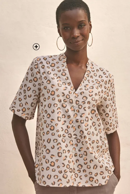 Chemisier à manches coutes imprimé léopard - Blog Blancheporte