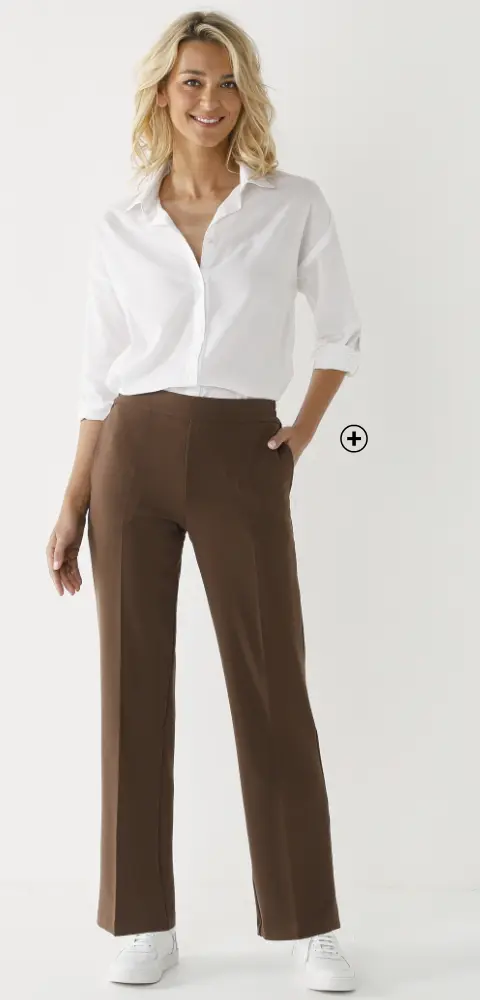 Pantalon large fluide uni, un indispensable chic et moderne pour les femmes de plus de 40 ans | Blancheporte