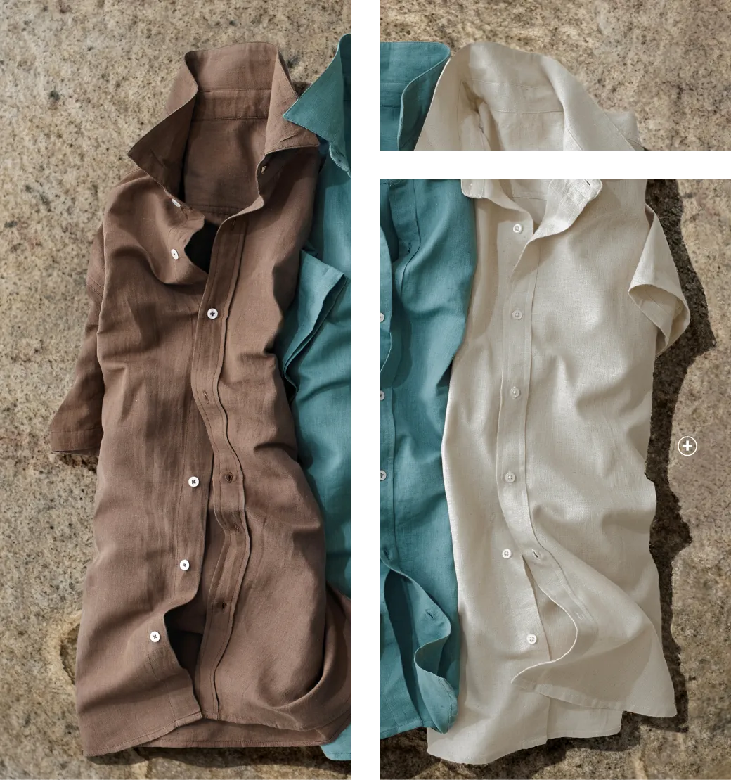 Herenoverhemd van katoen en linnen met korte mouwen, illustratie van de juiste pasvorm volgens lichaamsbouw – Blog Blancheporte