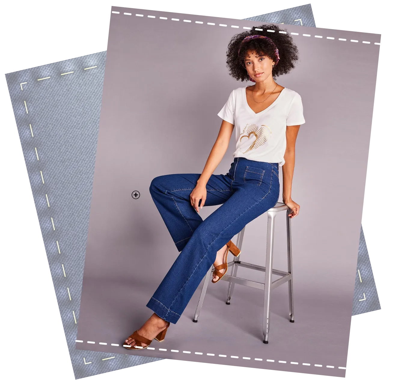 Rechte jeans met wijde pijpen voor kleine dames, elegante stijl voor vrouwen boven de 50 - Blancheporte