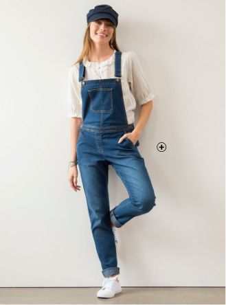 Damessalopette in stone blue jeans, goedkoop | Blancheporte