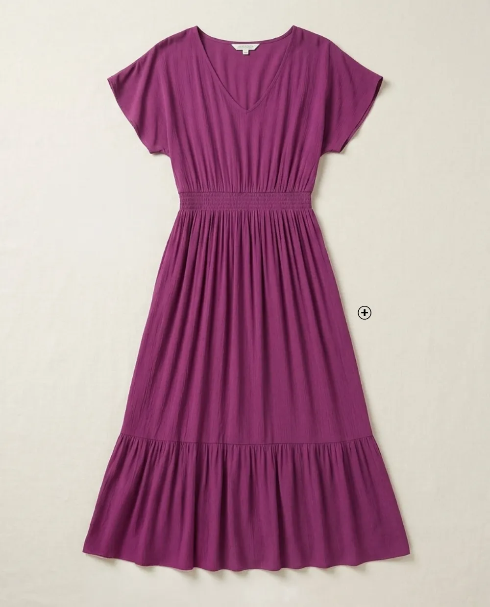 Violette damesjurk speciaal voor kleine maten, recht model met volantzoom, soepel vallende viscose stof, korte mouwen - Blog Blancheporte